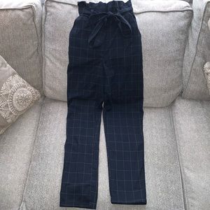 Navy Paper Bag Pants
